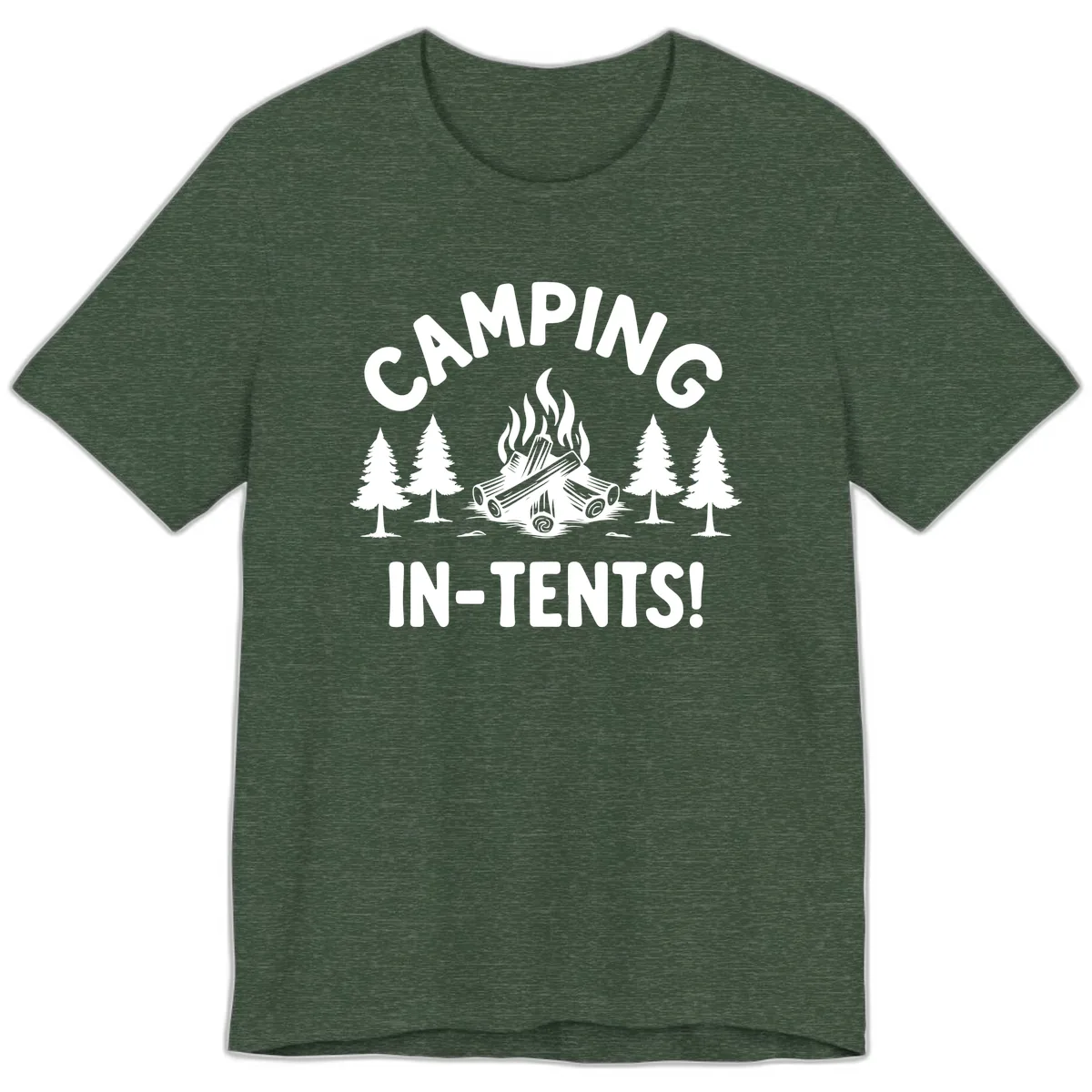 Camping In Tents Premium T-Shirt in Heather Forest
