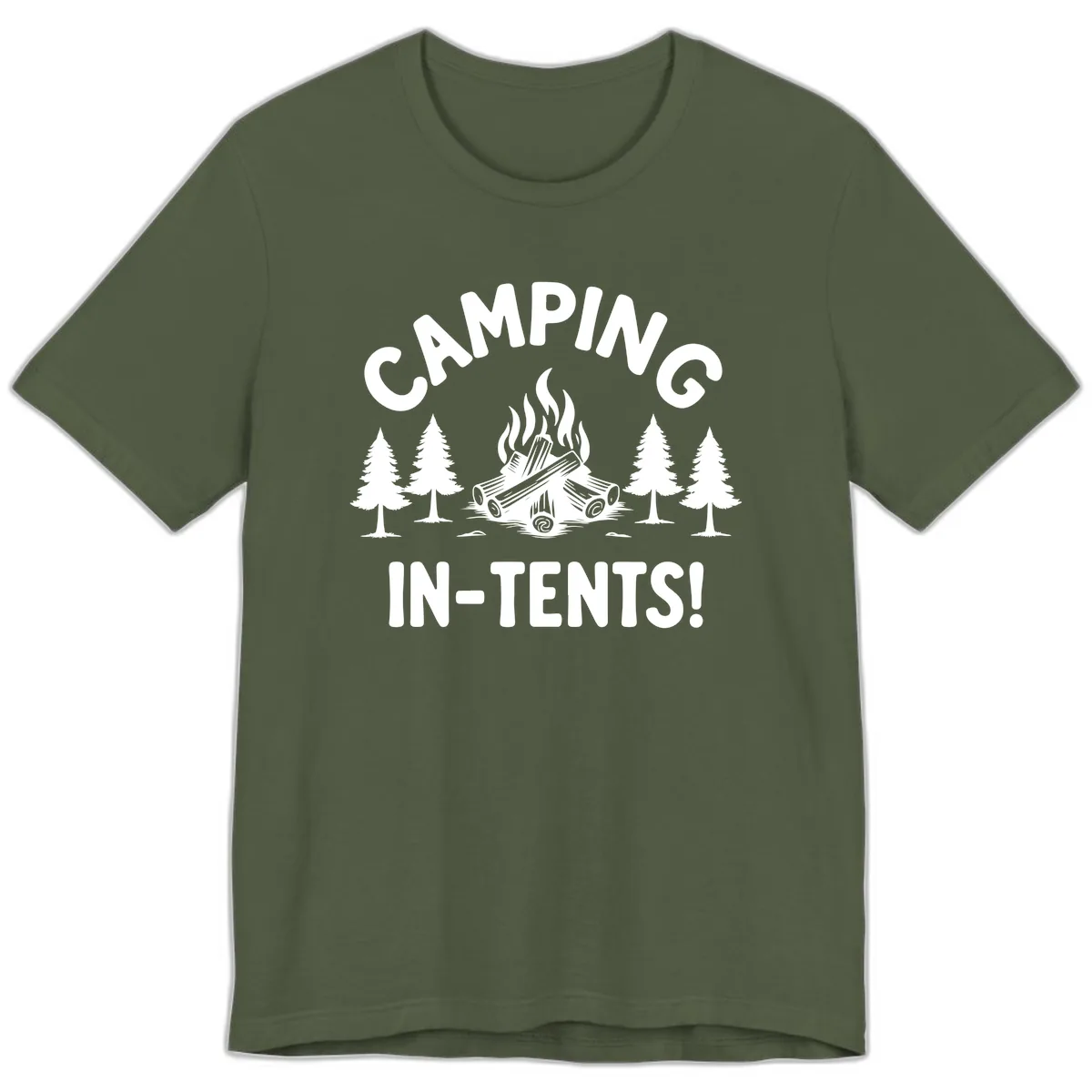 Camping In Tents Premium T-Shirt in Military Green