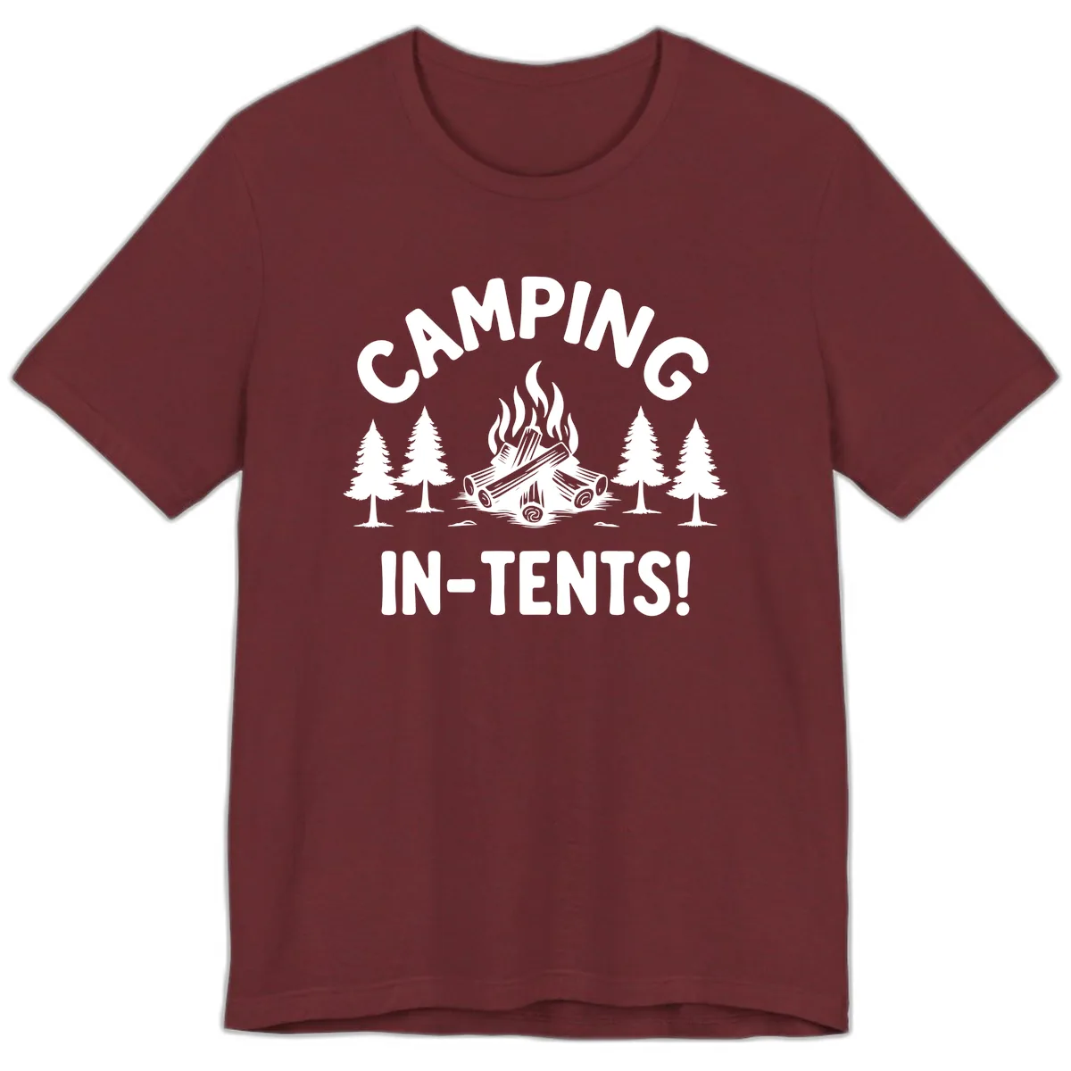Camping In Tents Premium T-Shirt in Heather Cardinal