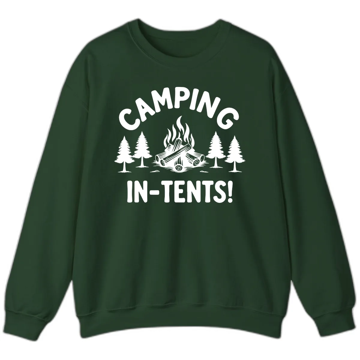 Camping In Tents Sweatshirt in Forest Green