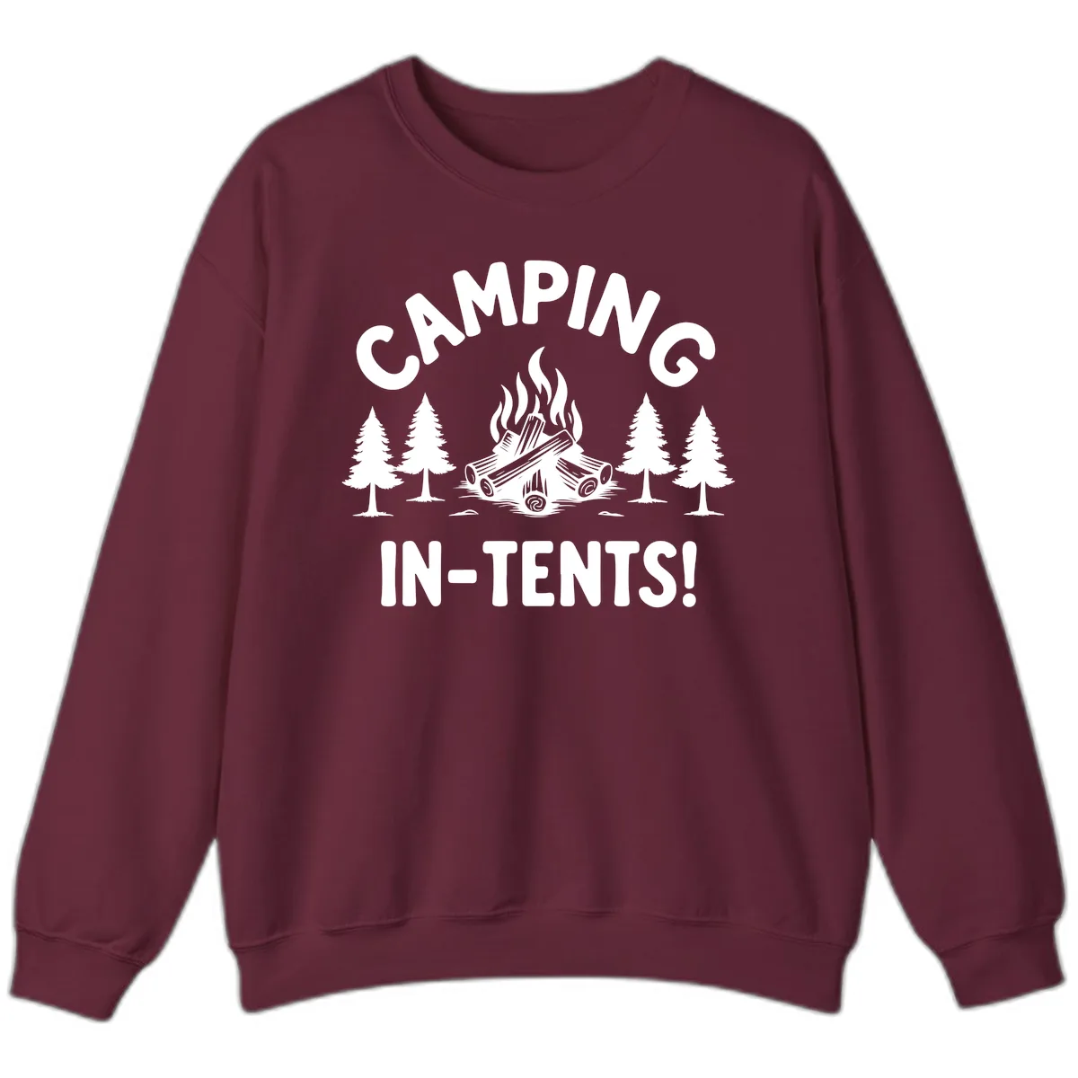 Camping In Tents Sweatshirt in Maroon