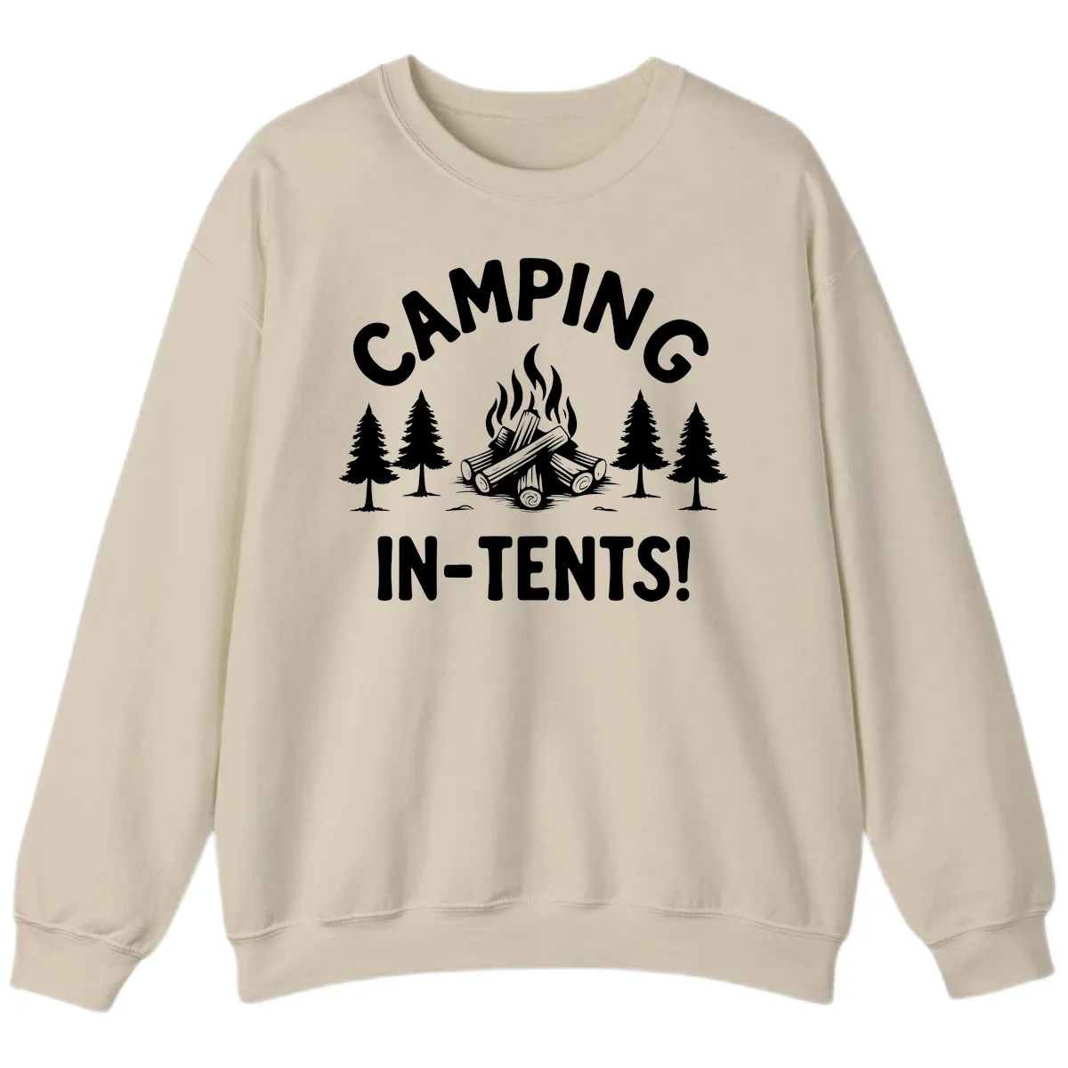 Camping In Tents Sweatshirt in Sand
