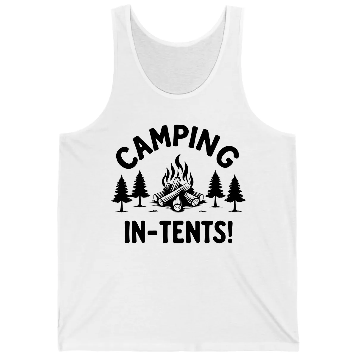 Camping In Tents Tank in White