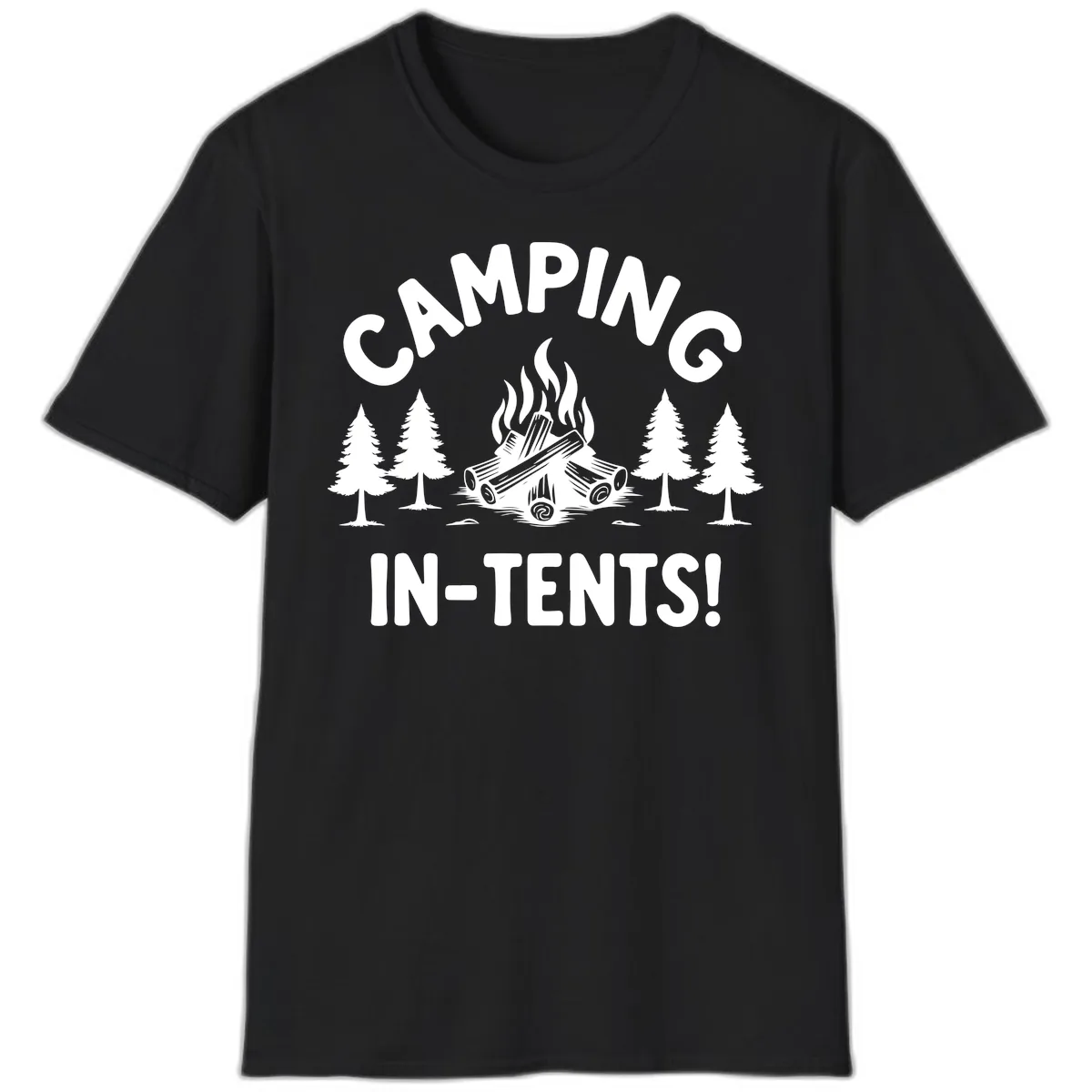 Camping In Tents T-Shirt in Black