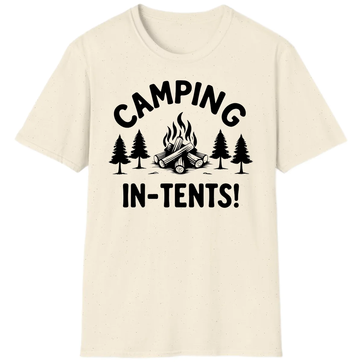 Camping In Tents T-Shirt in Natural
