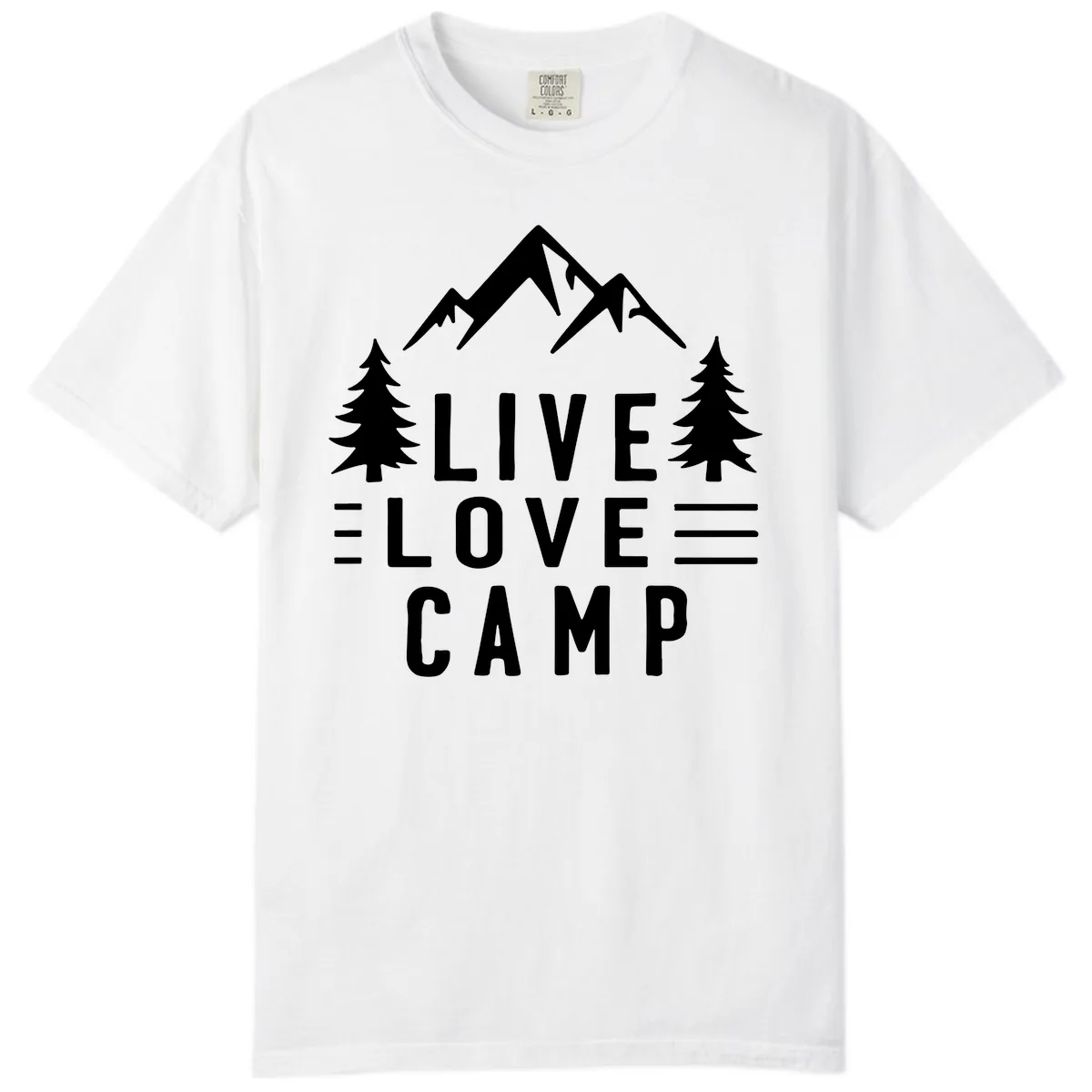 Live Love Camp Mountain Wilderness Comfort Color in White