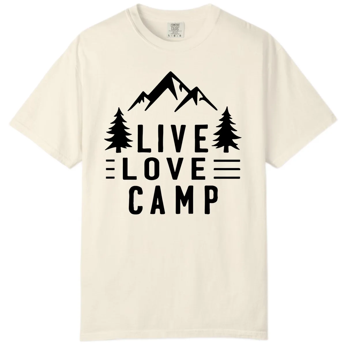 Live Love Camp Mountain Wilderness Comfort Color in Ivory