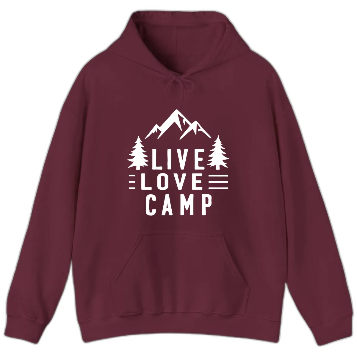 Live Love Camp Mountain Wilderness Hoodie in Maroon