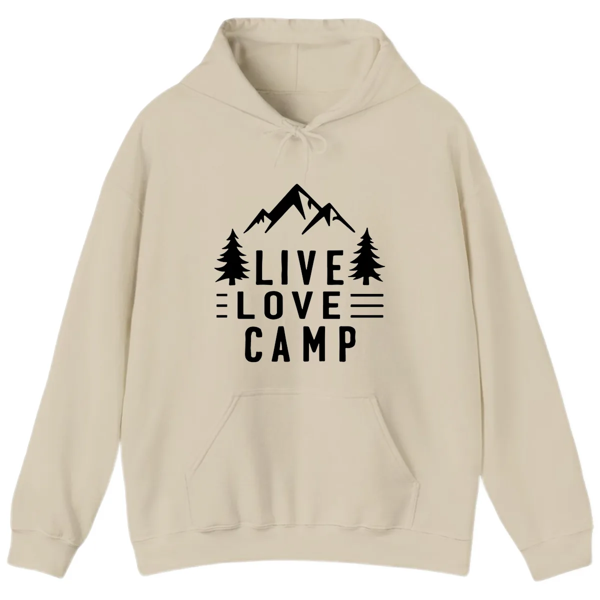 Live Love Camp Mountain Wilderness Hoodie in Sand