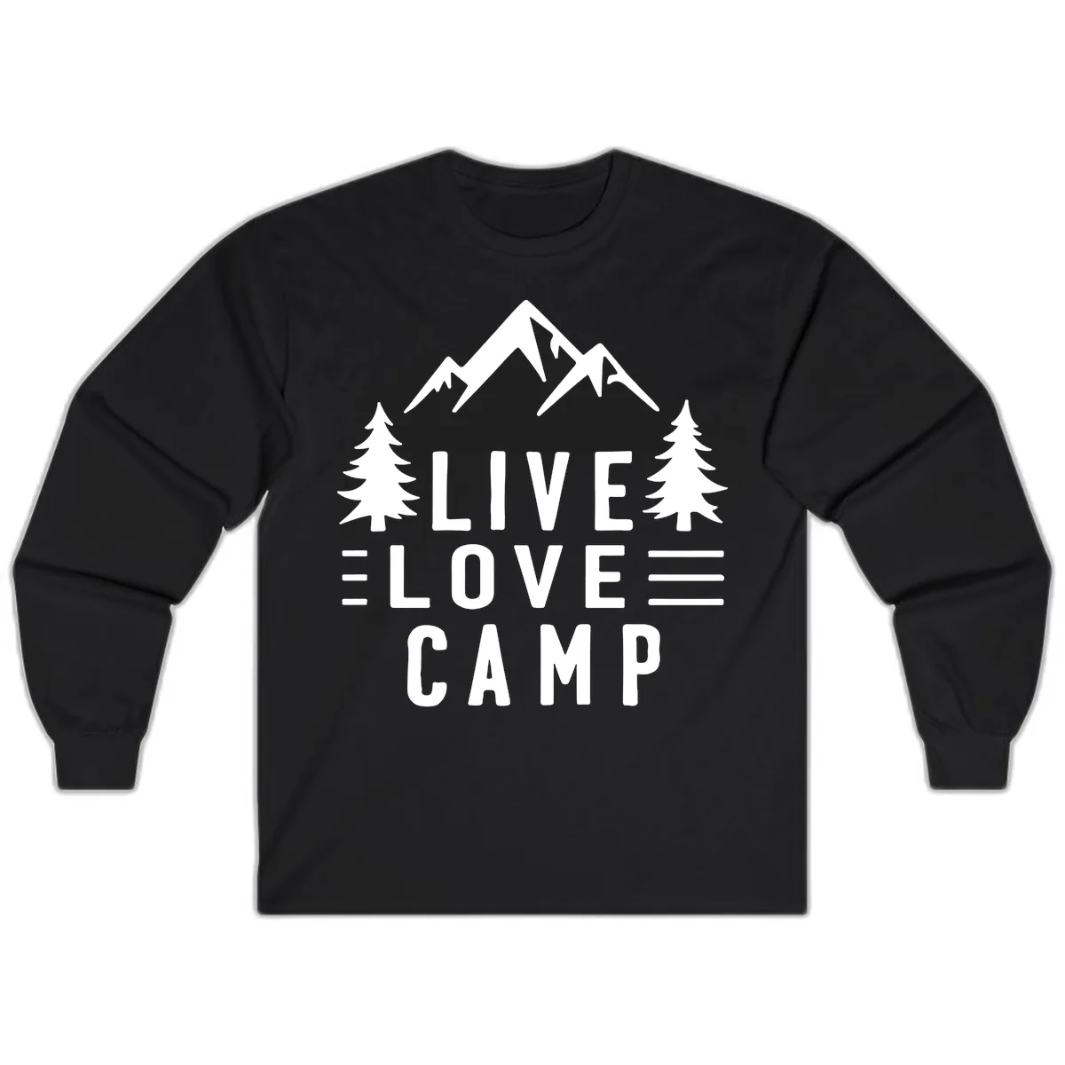 Live Love Camp Mountain Wilderness Long Sleeve in Black