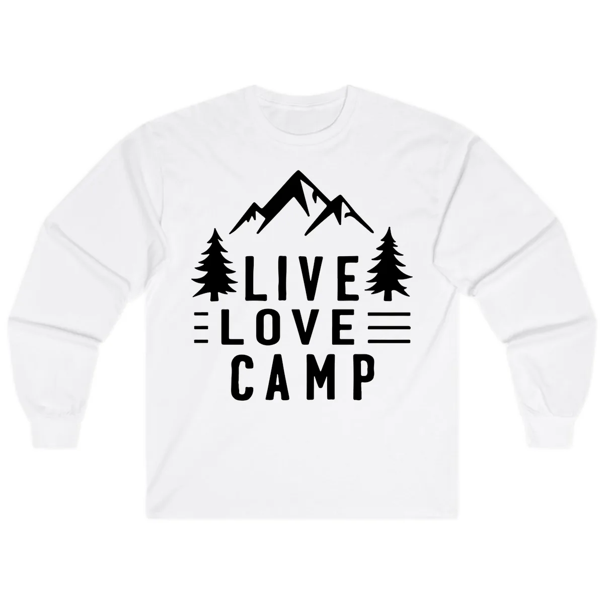 Live Love Camp Mountain Wilderness Long Sleeve in White