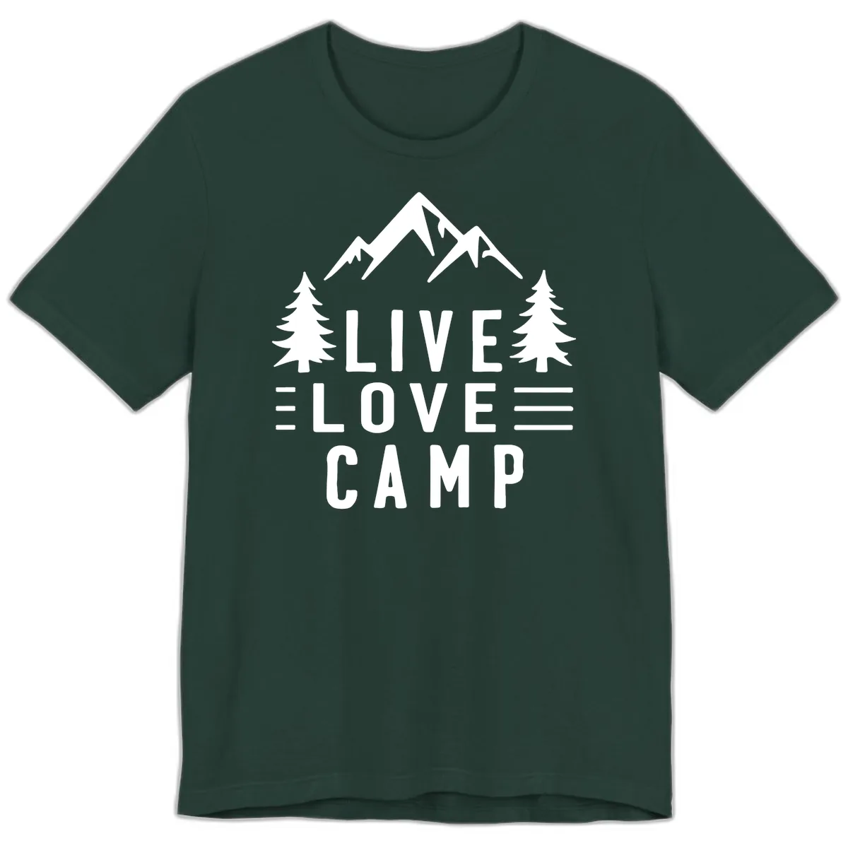 Live Love Camp Mountain Wilderness Premium T-Shirt in Forest
