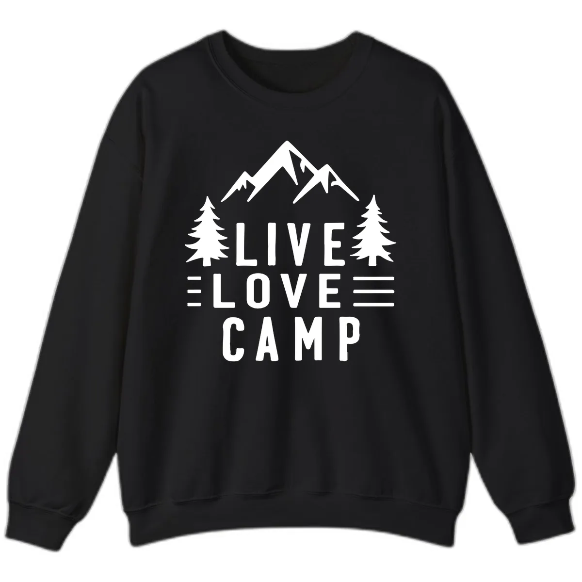 Live Love Camp Mountain Wilderness Sweatshirt in Black