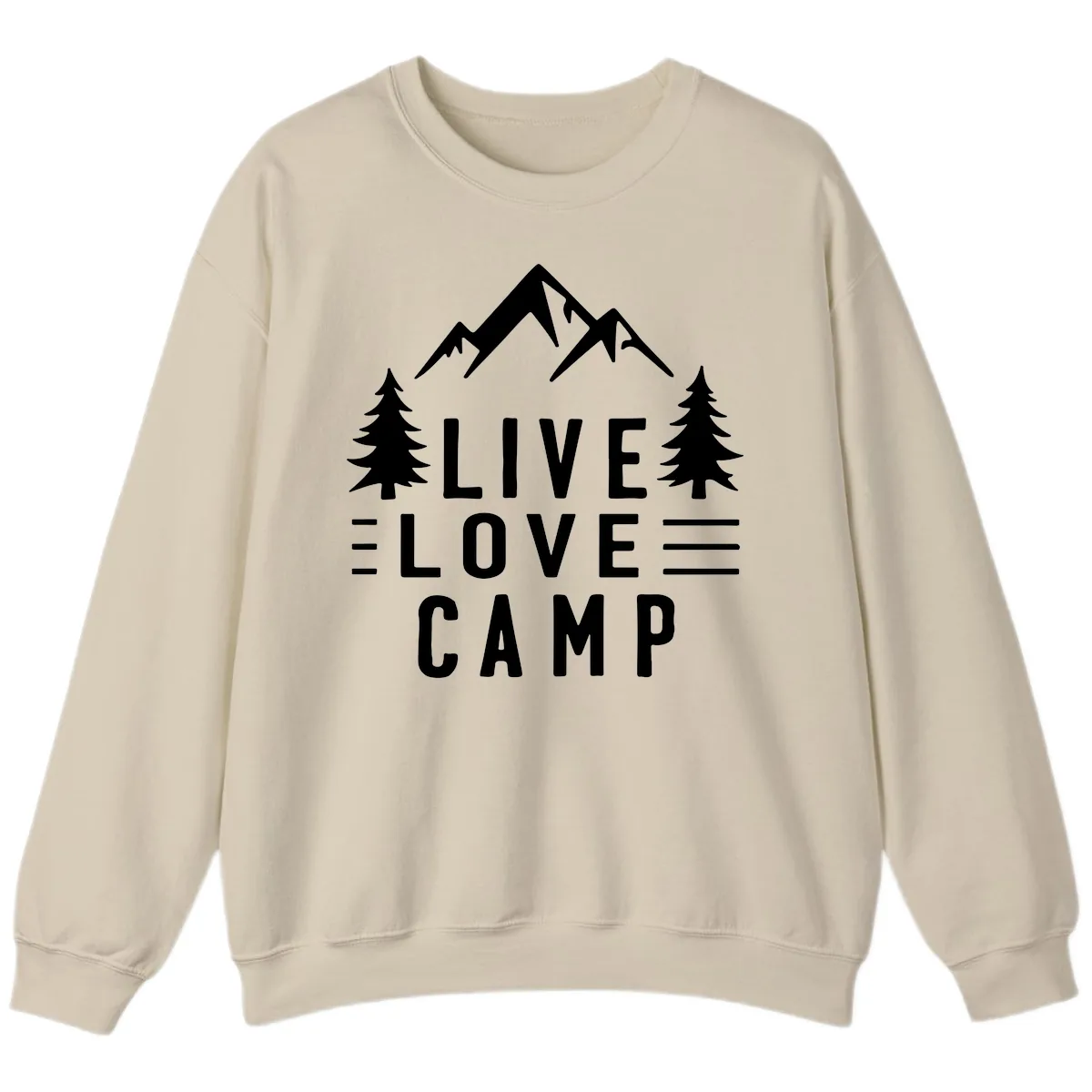 Live Love Camp Mountain Wilderness Sweatshirt in Sand