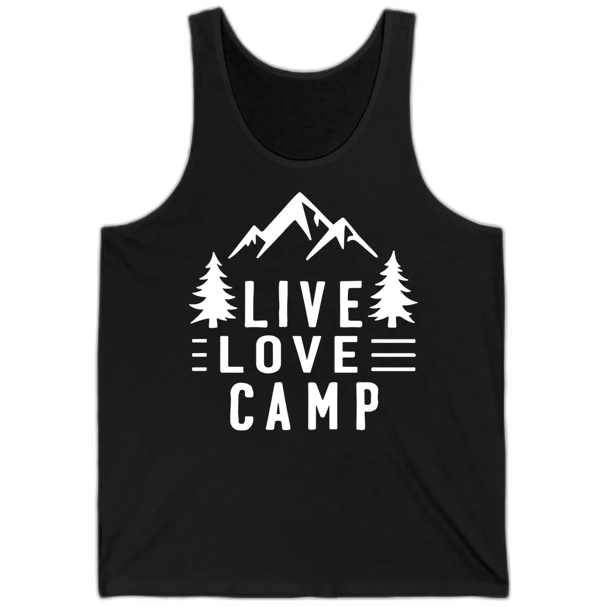 Live Love Camp Mountain Wilderness Tank in Black