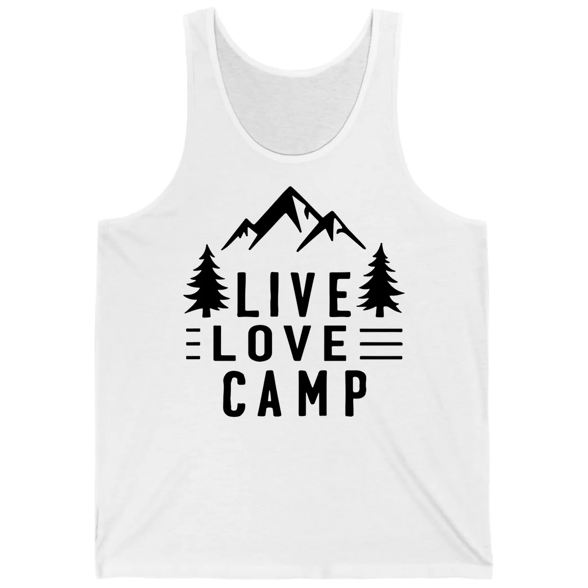 Live Love Camp Mountain Wilderness Tank in White