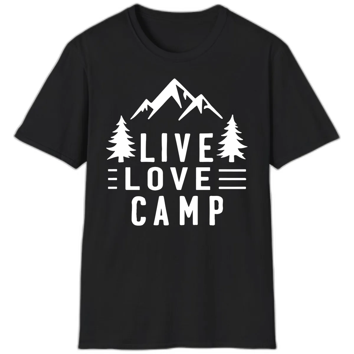 Live Love Camp Mountain Wilderness T-Shirt in Black