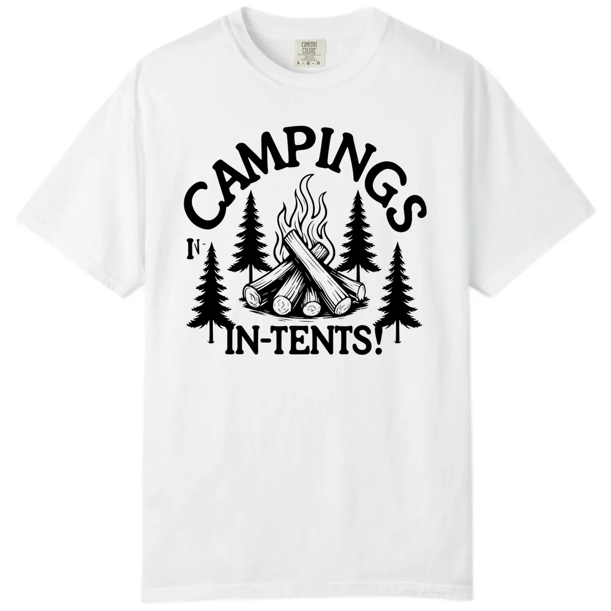 Camping In Tents Comfort Color in White
