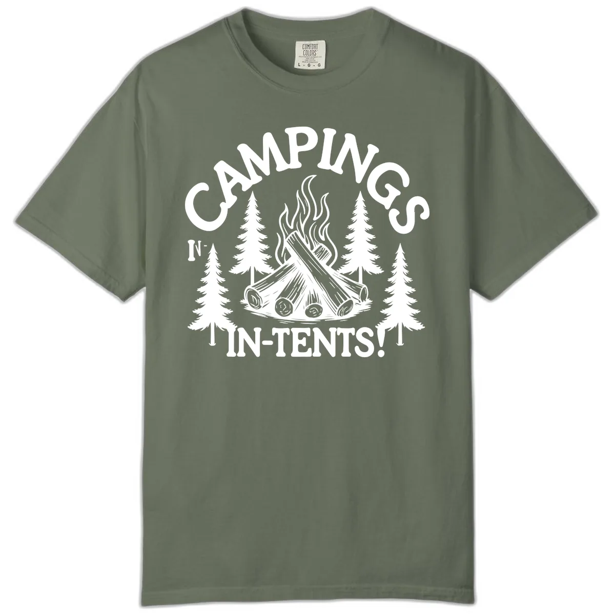 Camping In Tents Comfort Color in Moss