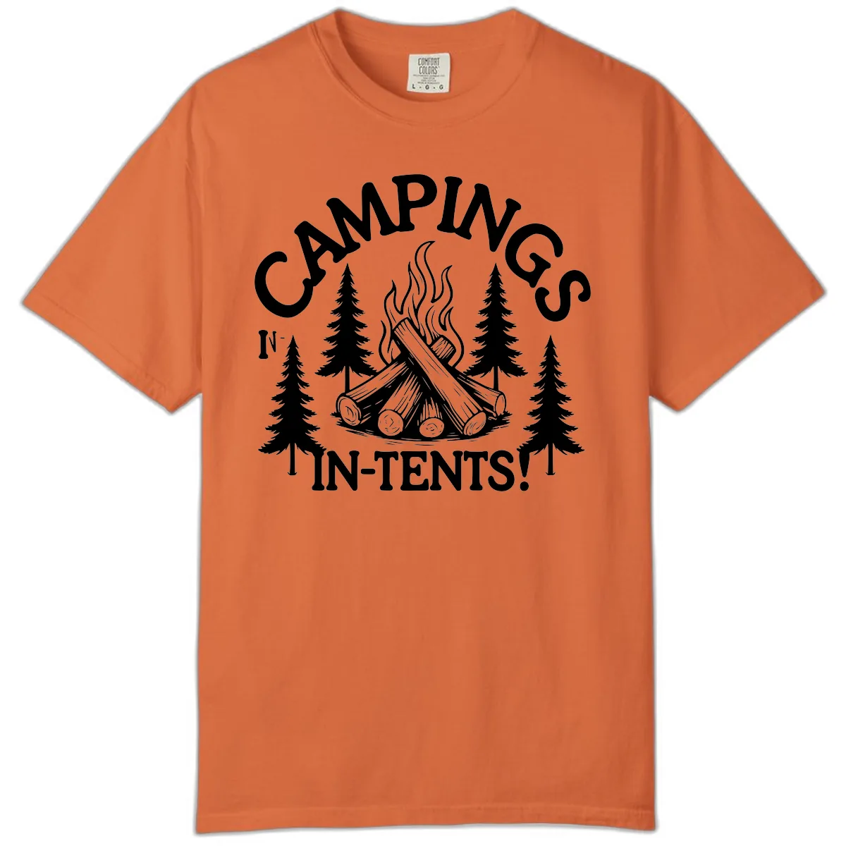 Camping In Tents Comfort Color in Burnt Orange