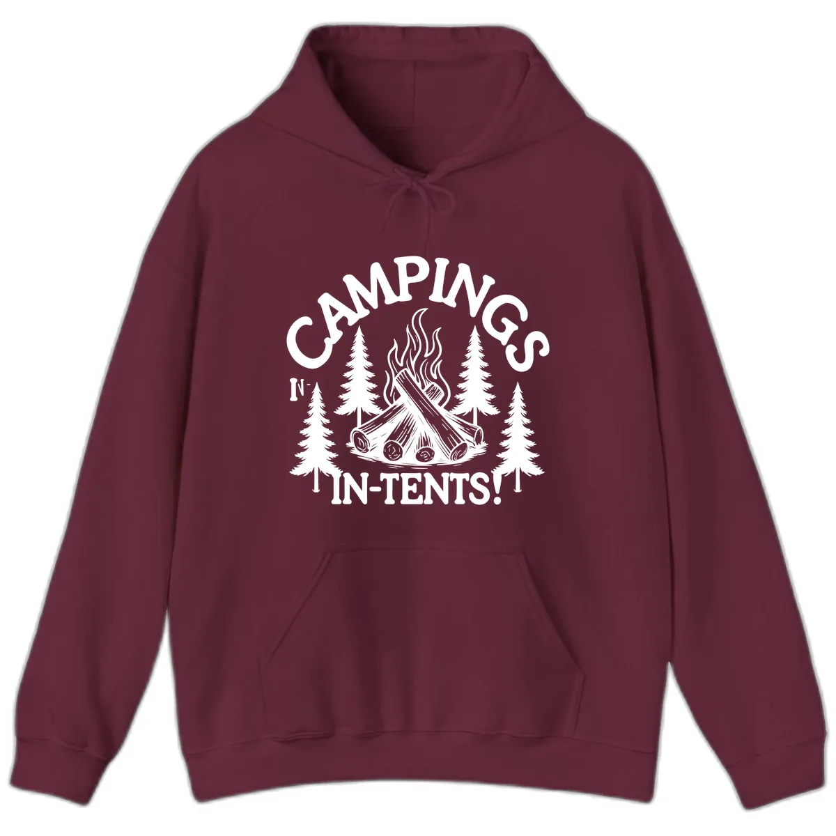 Camping In Tents Hoodie in Maroon