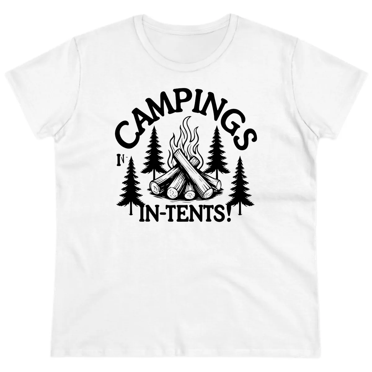 Camping In Tents Ladies Tee in White