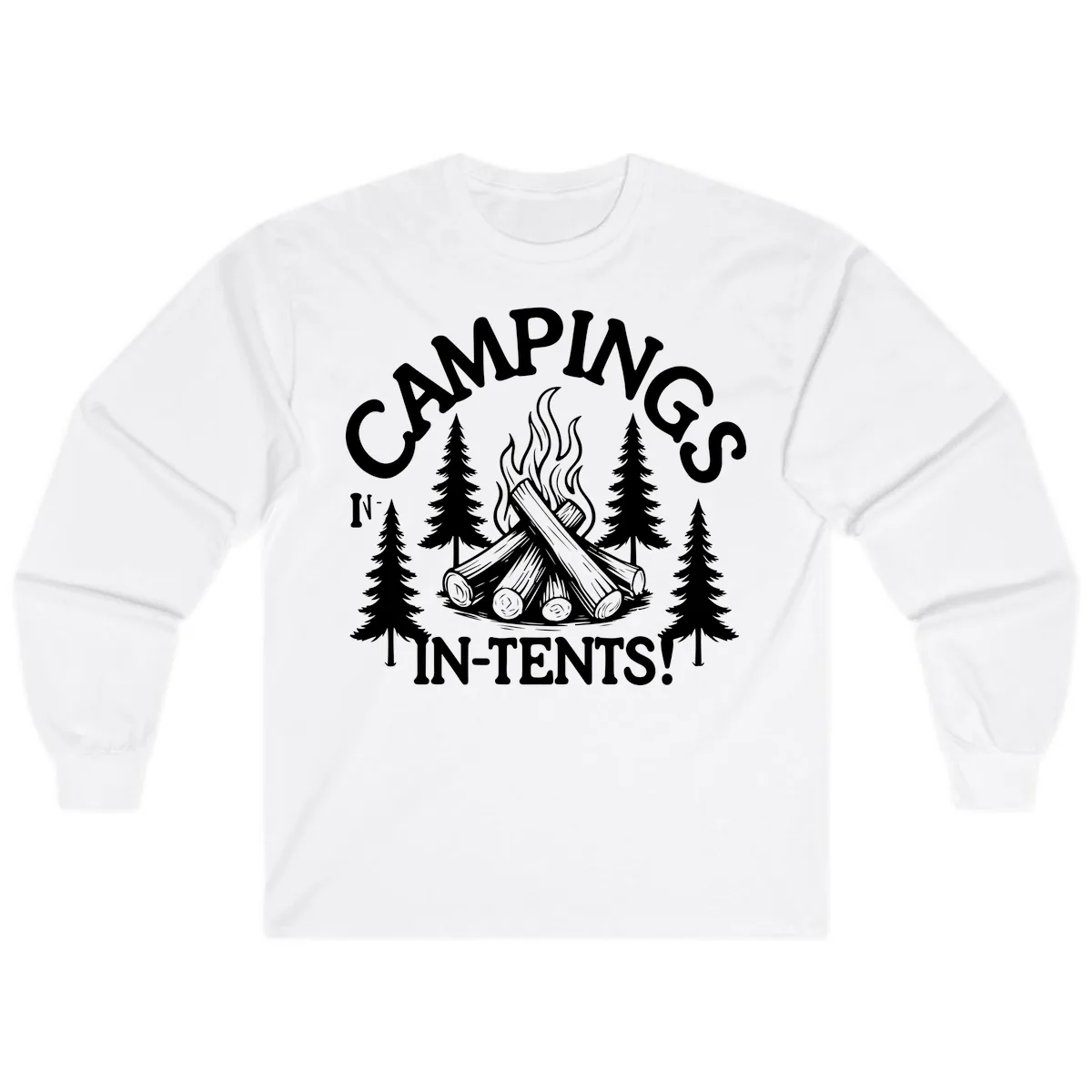Camping In Tents Long Sleeve in White