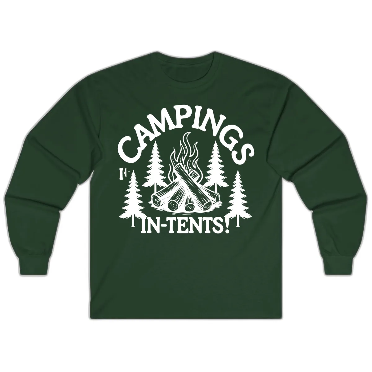 Camping In Tents Long Sleeve in Forest Green