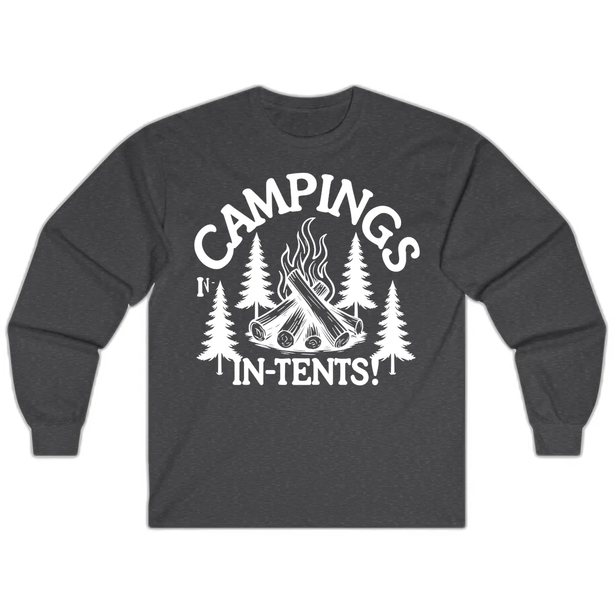 Camping In Tents Long Sleeve in Dark Heather