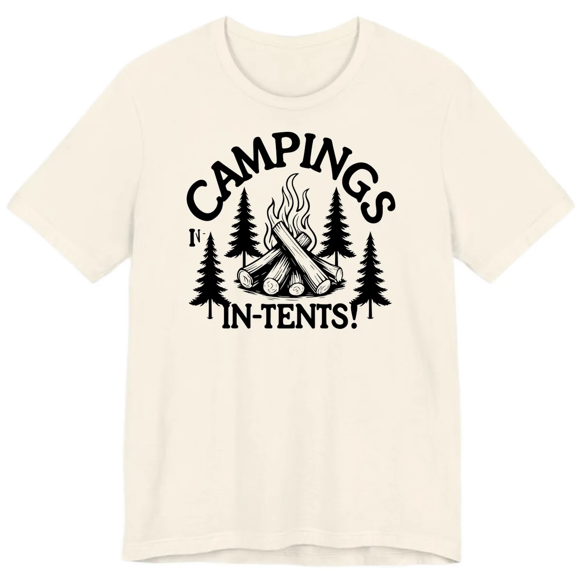 Camping In Tents Premium T-Shirt in Natural