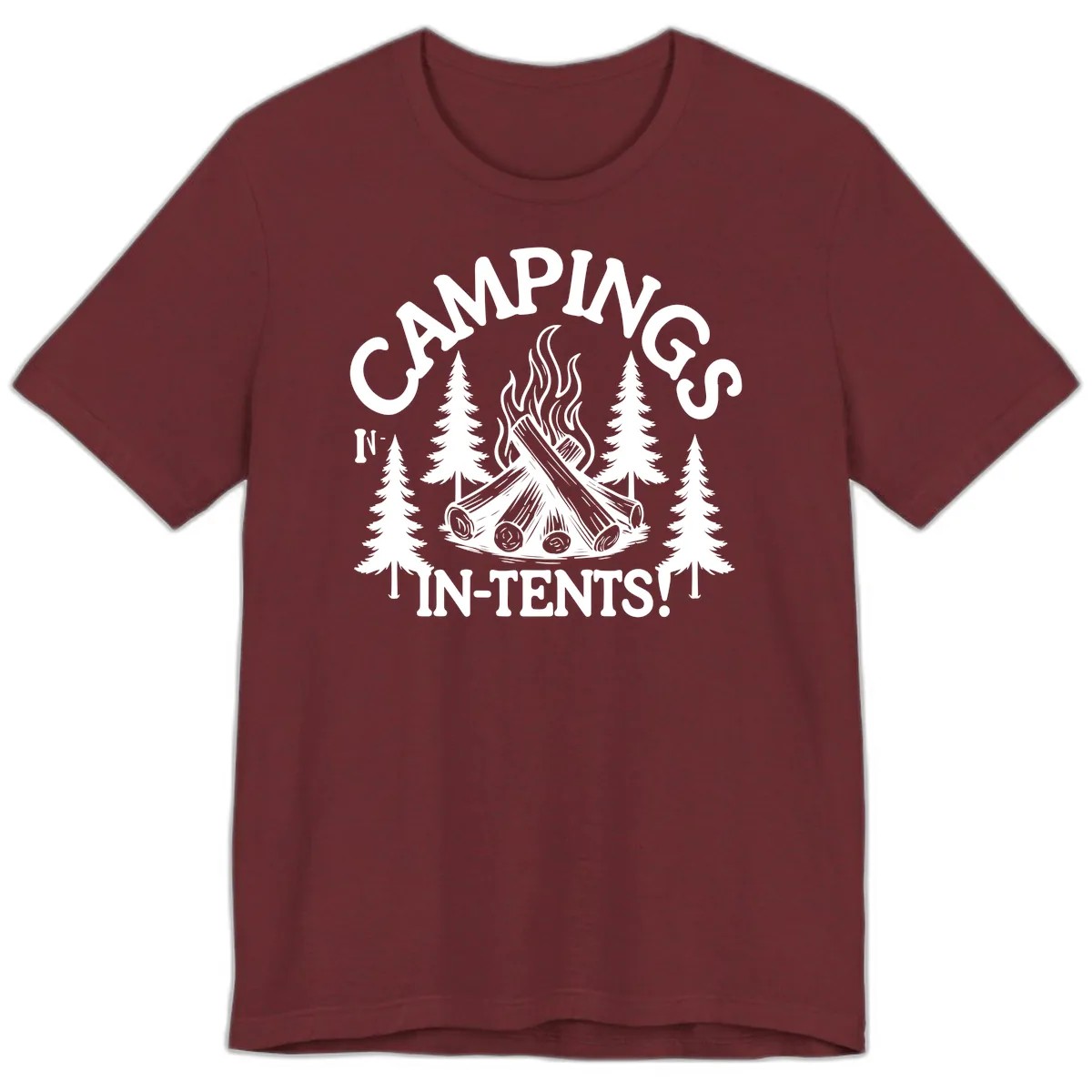 Camping In Tents Premium T-Shirt in Heather Cardinal