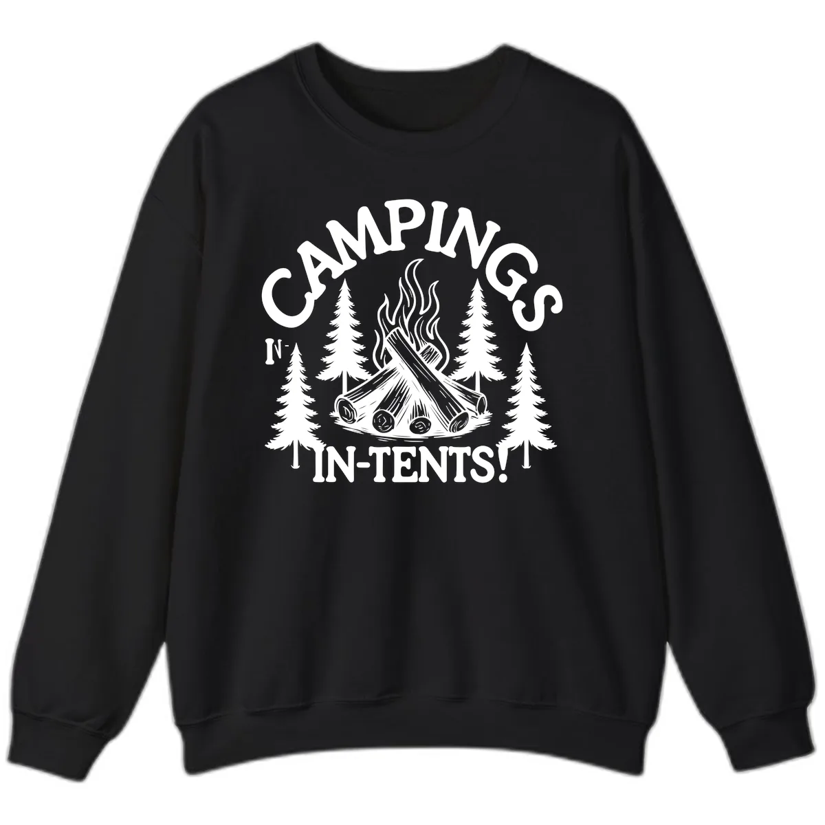 Camping In Tents Sweatshirt in Black