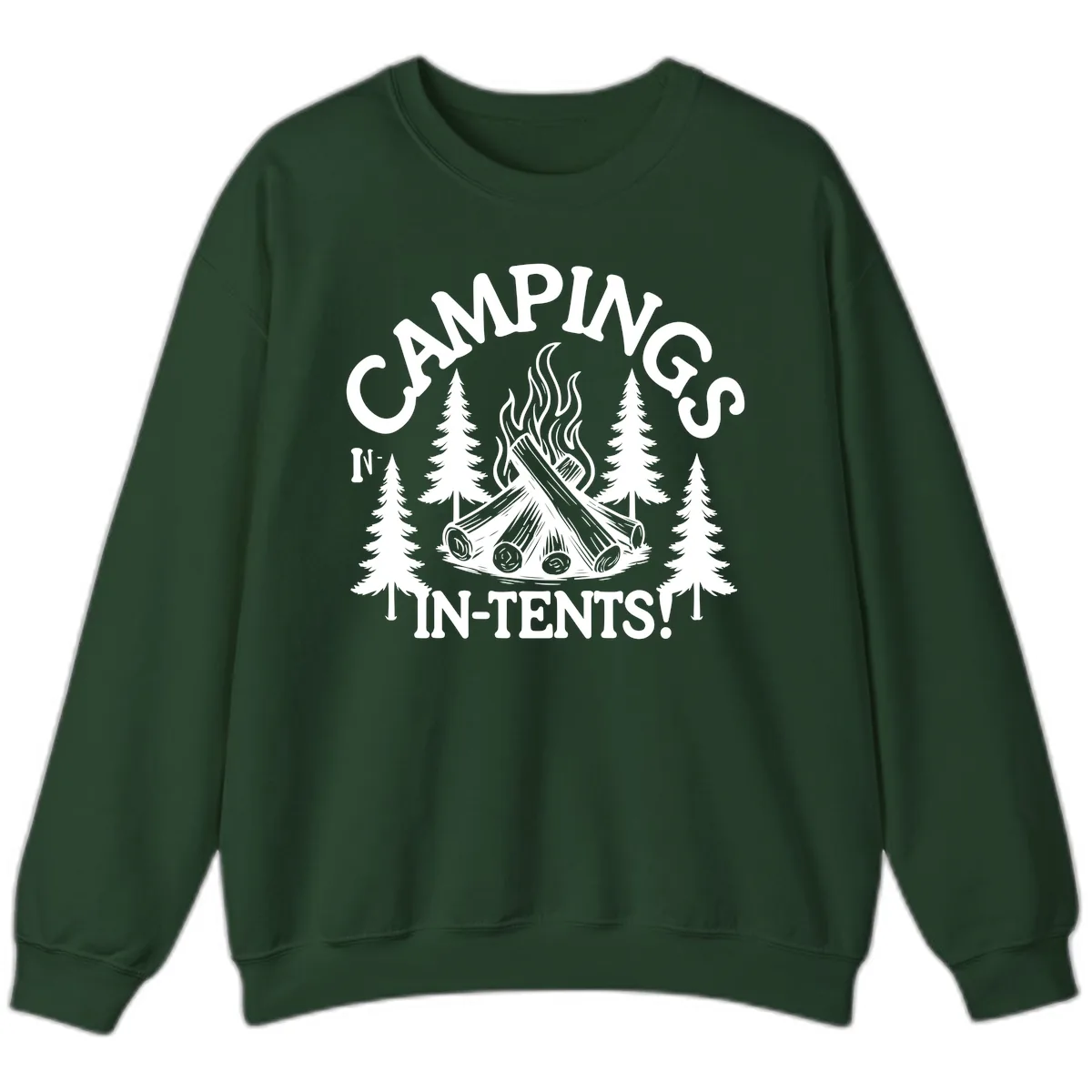 Camping In Tents Sweatshirt in Forest Green