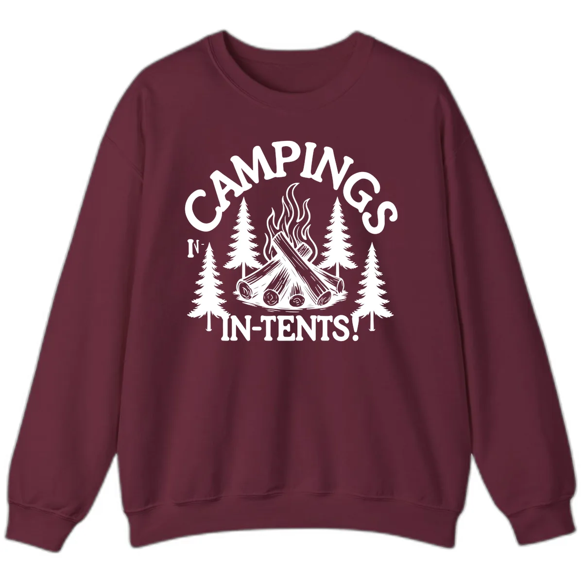 Camping In Tents Sweatshirt in Maroon