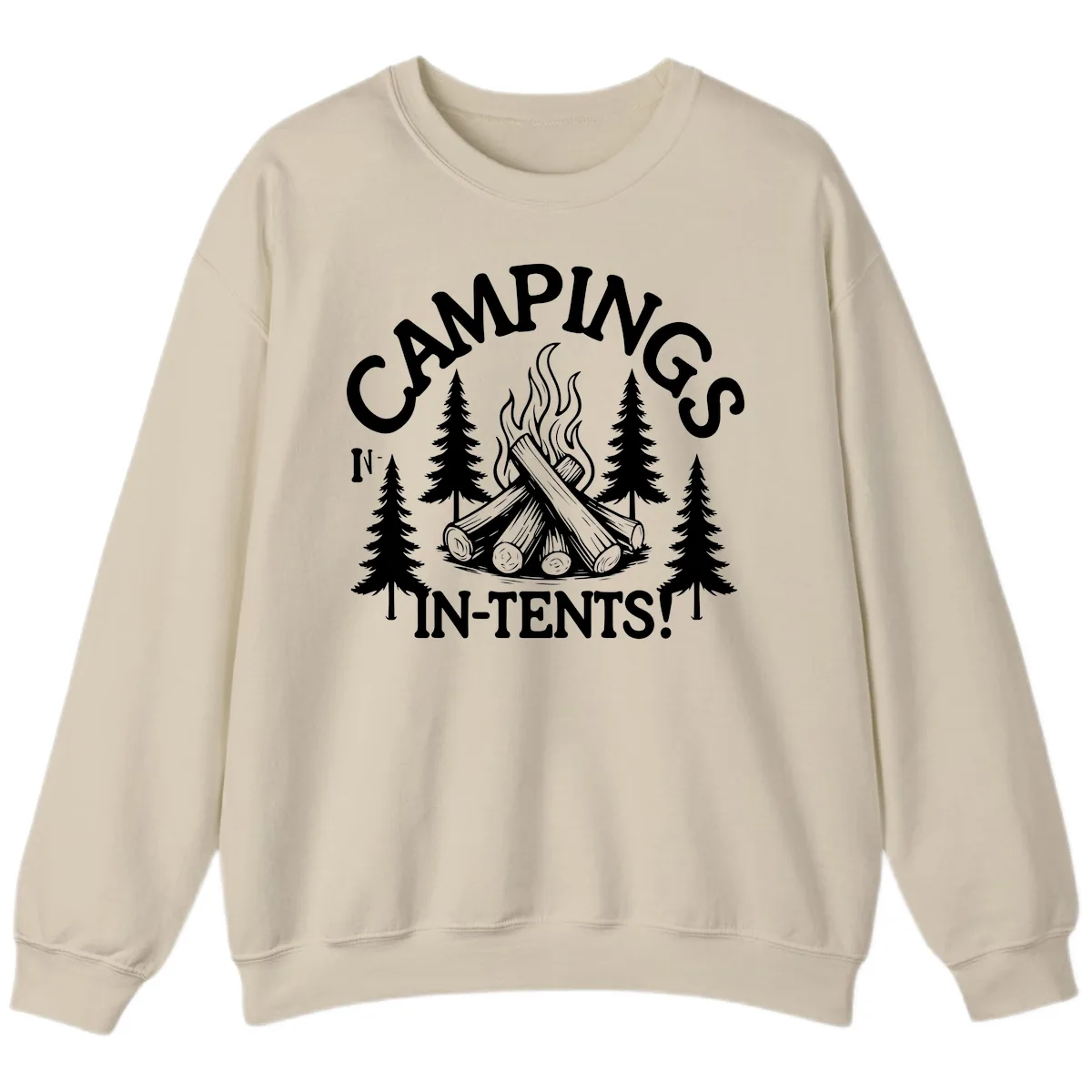 Camping In Tents Sweatshirt in Sand