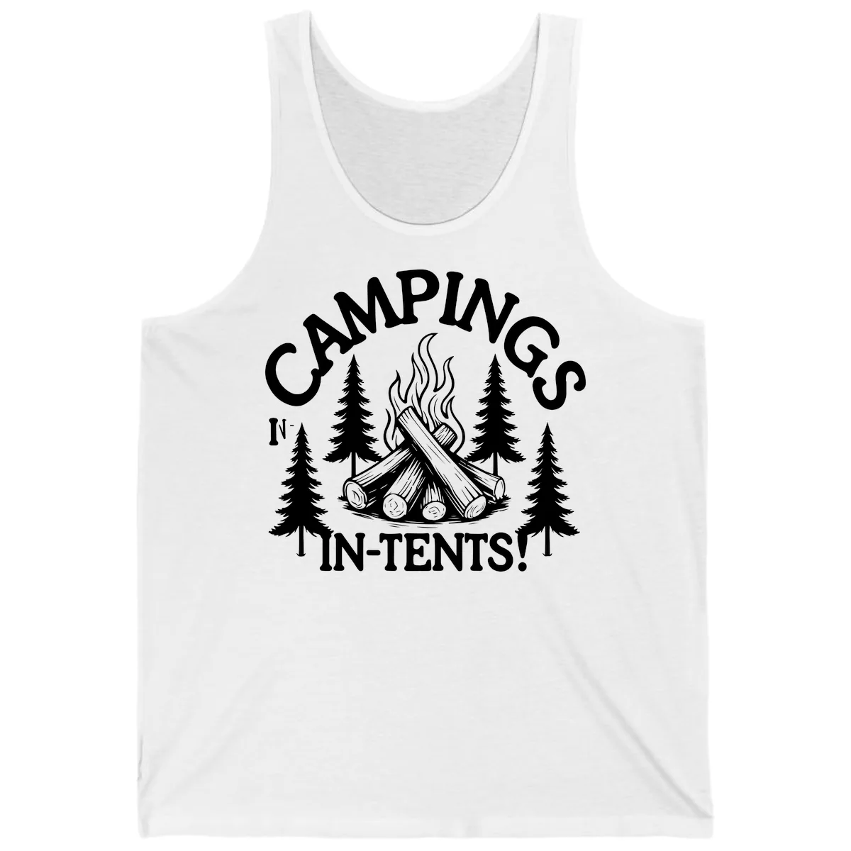 Camping In Tents Tank in White