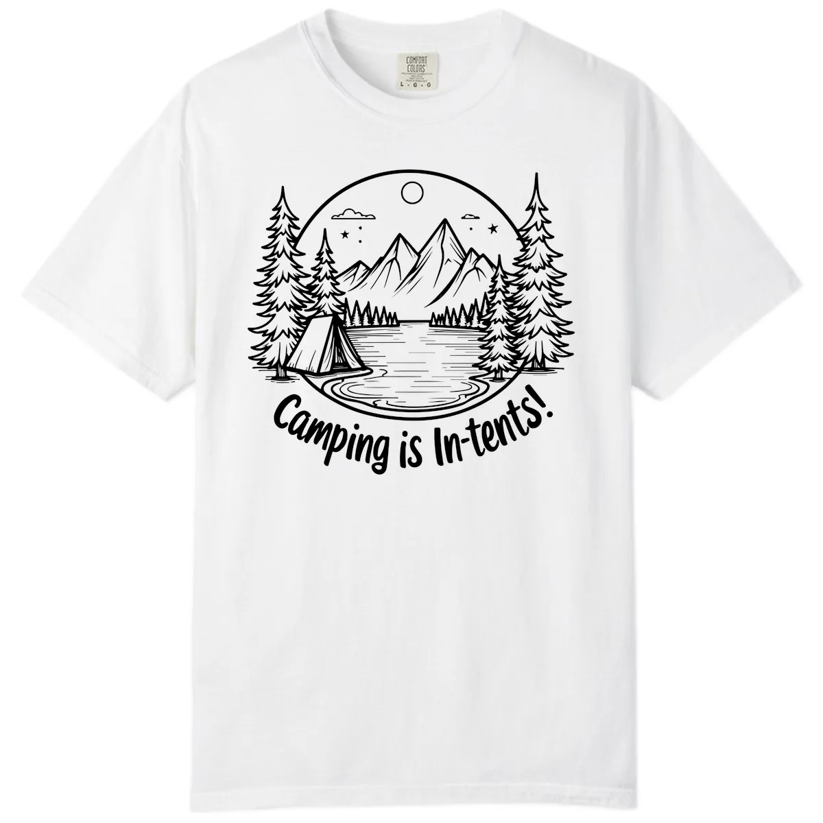 Camping Is In-Tents Mountain Lake Escape Comfort Color in White