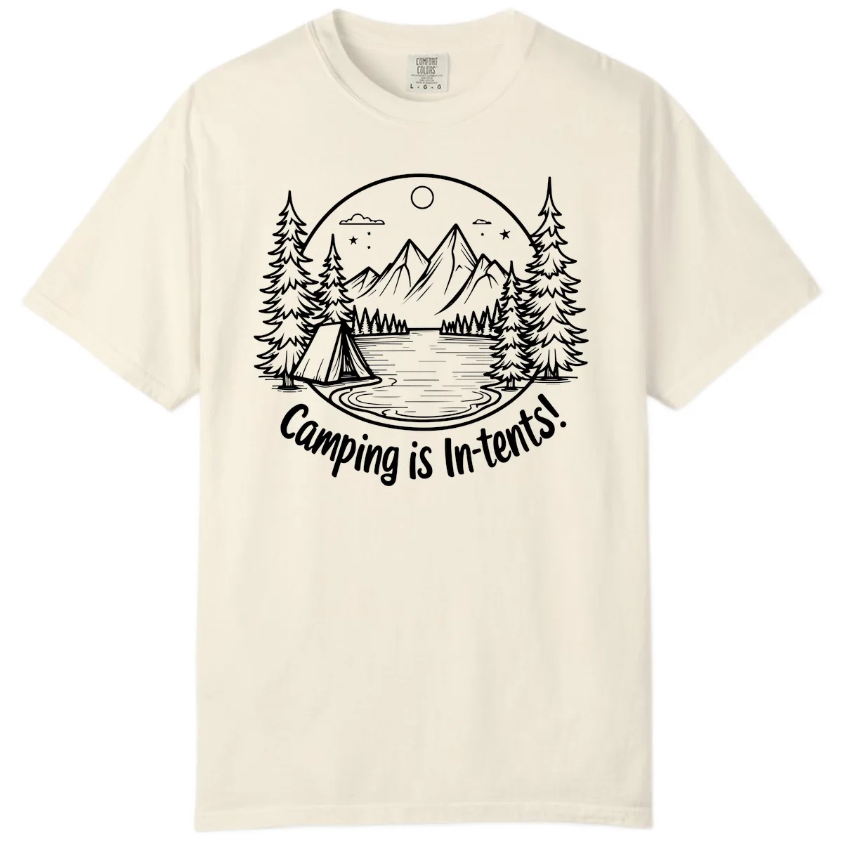 Camping Is In-Tents Mountain Lake Escape Comfort Color in Ivory