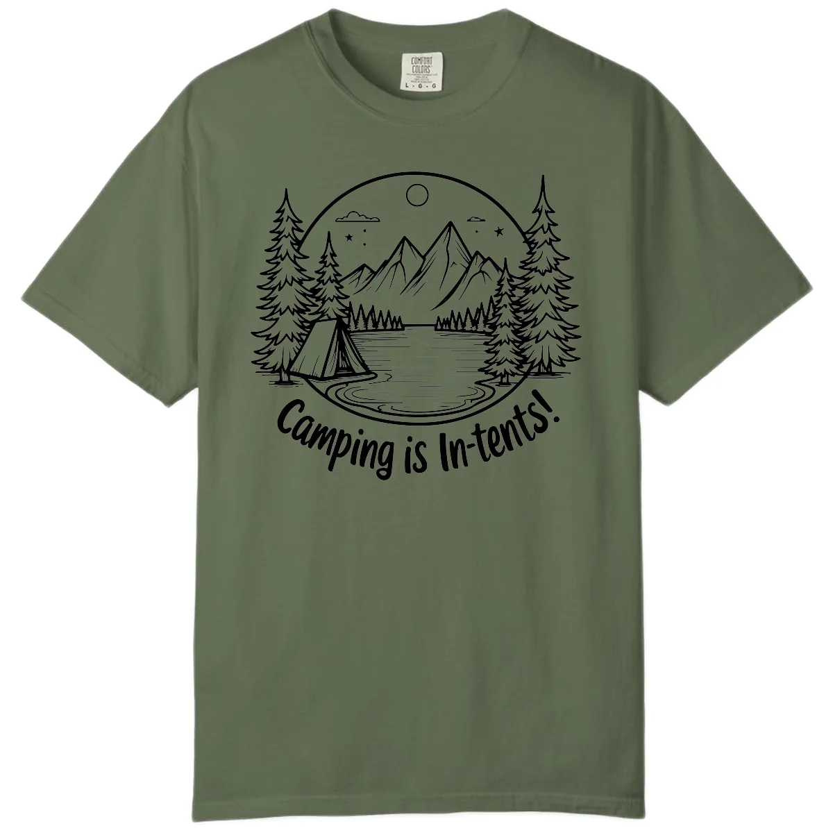 Camping Is In-Tents Mountain Lake Escape Comfort Color in Sage