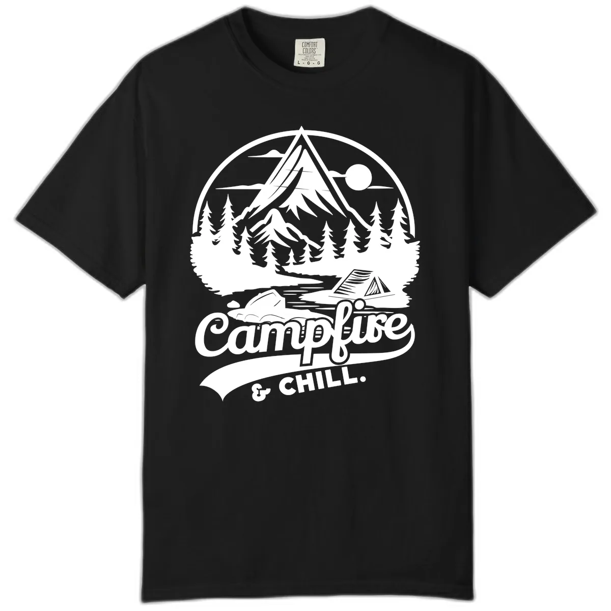 Campfire And Chill Mountain Escape Comfort Color in Black