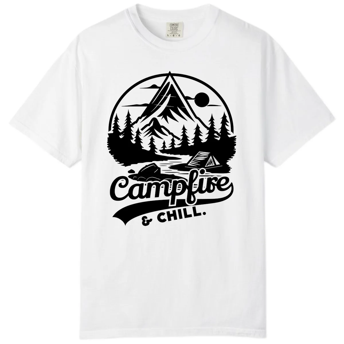 Campfire And Chill Mountain Escape Comfort Color in White