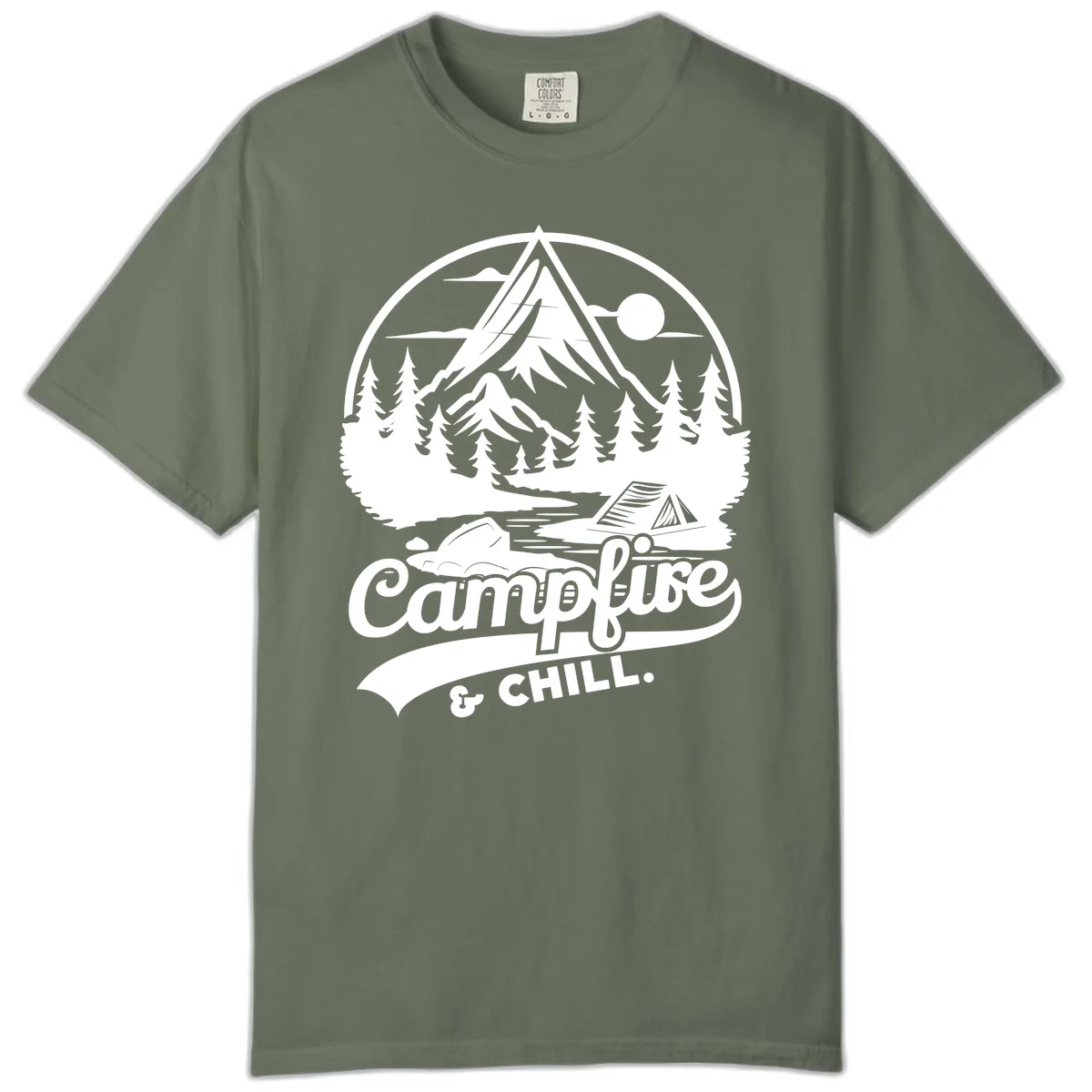 Campfire And Chill Mountain Escape Comfort Color in Moss
