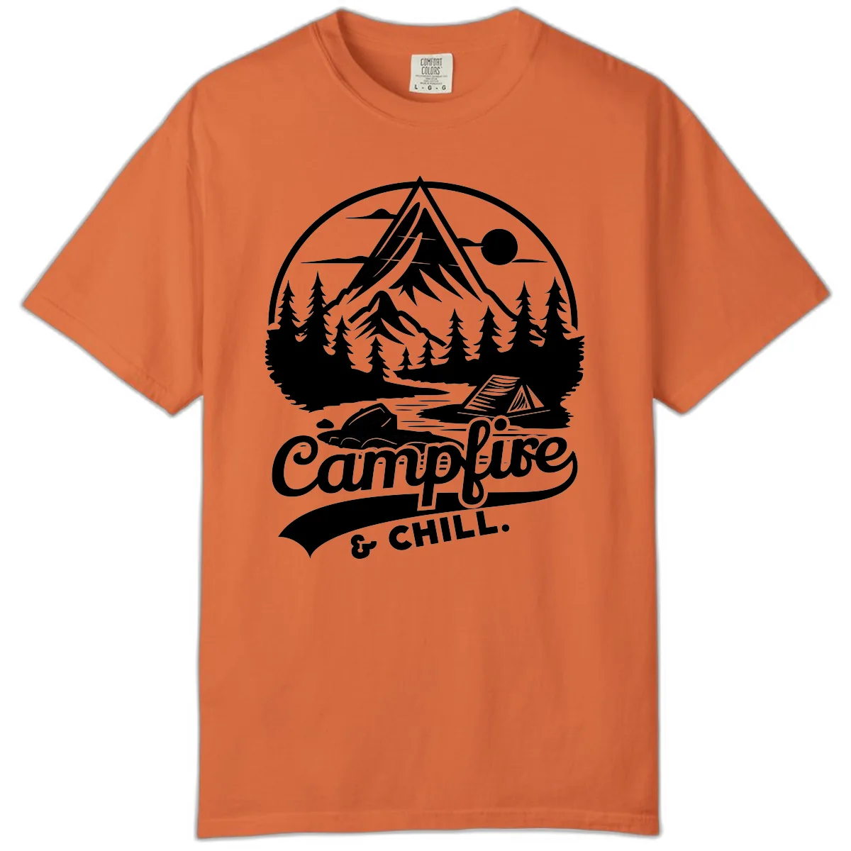 Campfire And Chill Mountain Escape Comfort Color in Burnt Orange