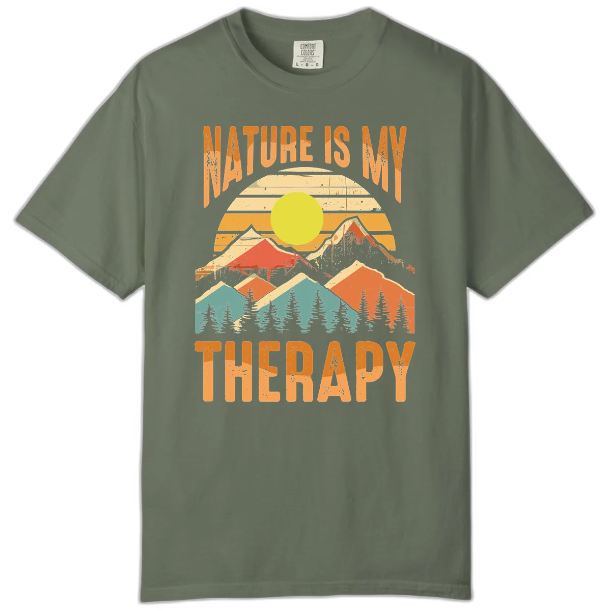 Nature Is My Therapy Comfort Color in Moss
