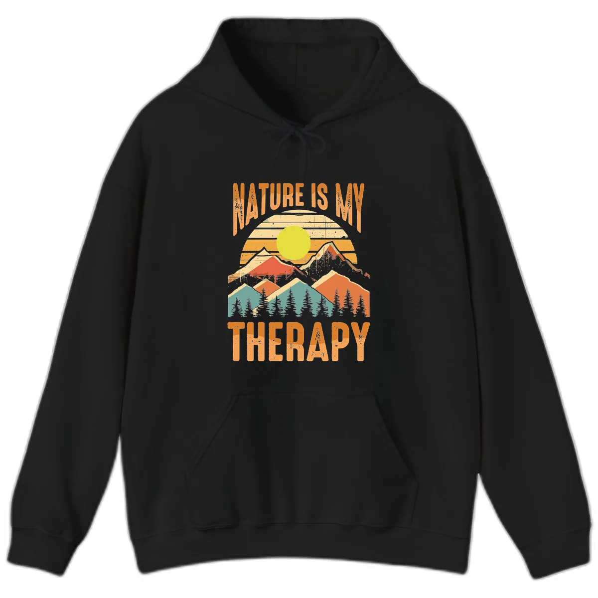Nature Is My Therapy Hoodie in Black
