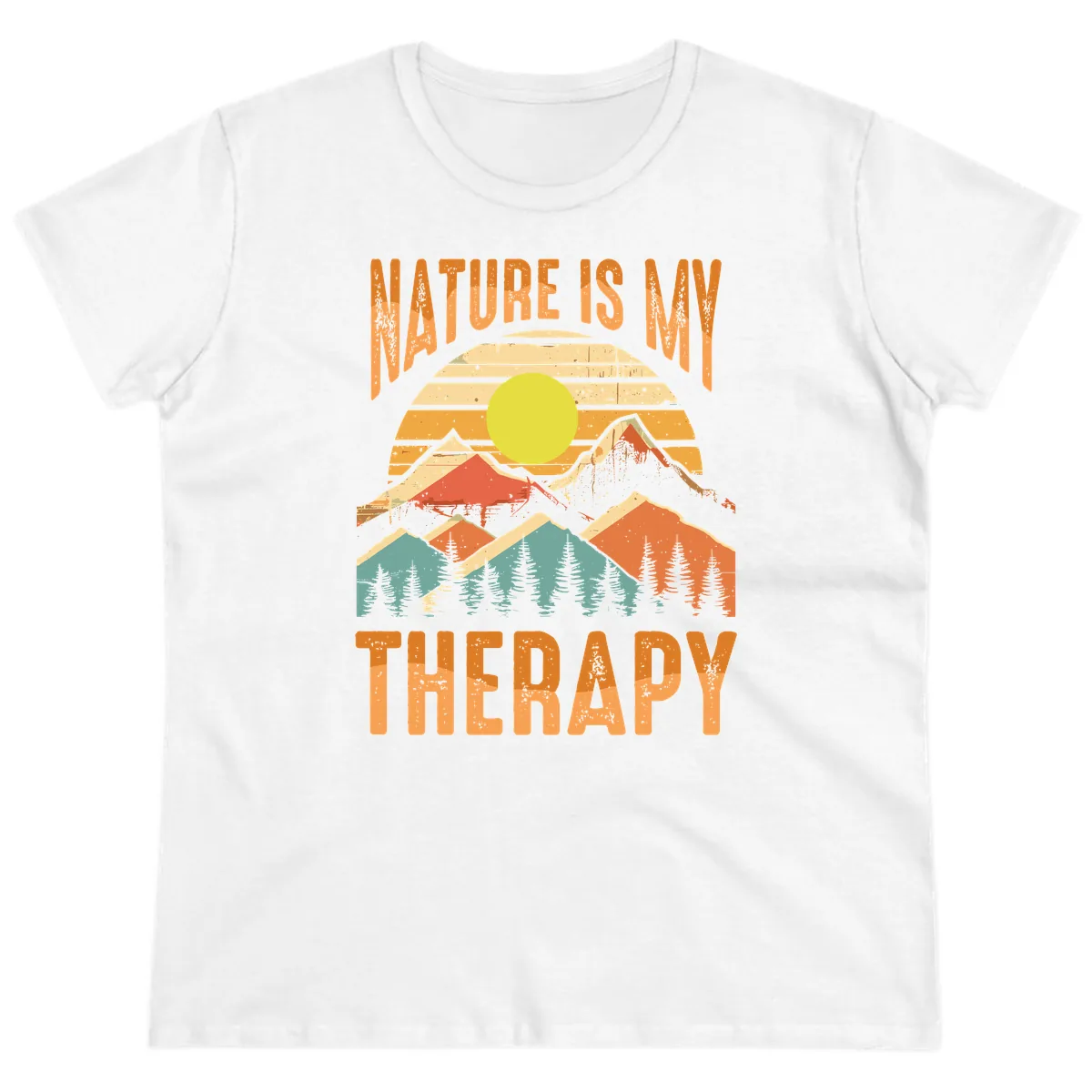 Nature Is My Therapy Ladies Tee in White