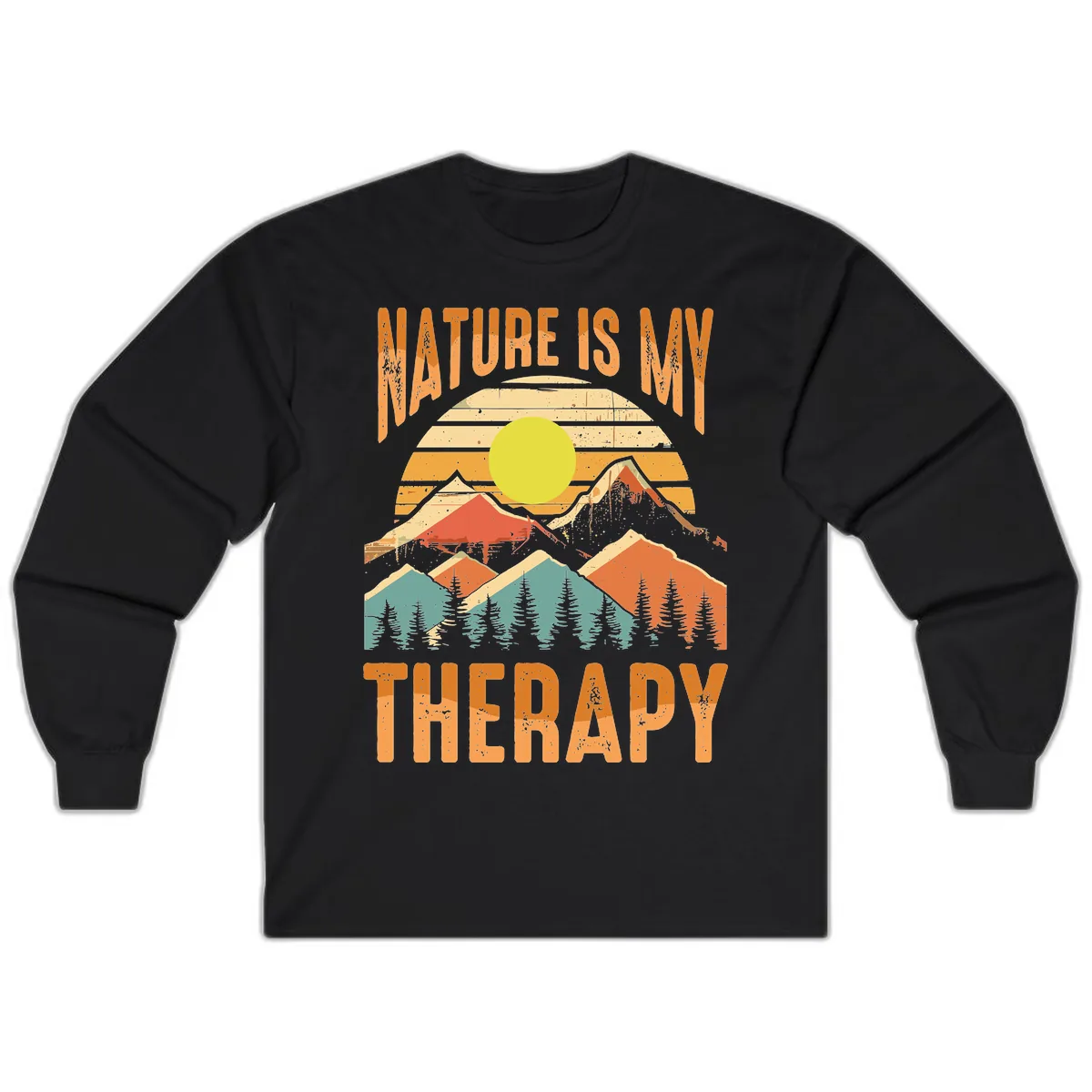 Nature Is My Therapy Long Sleeve in Black