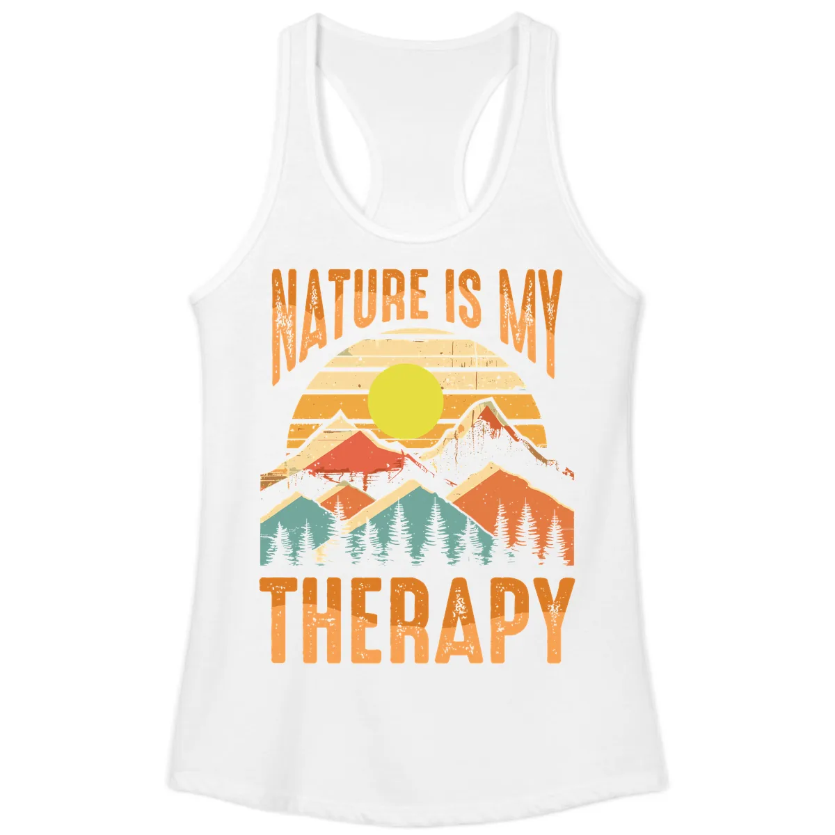 Nature Is My Therapy Ladies Tank in White