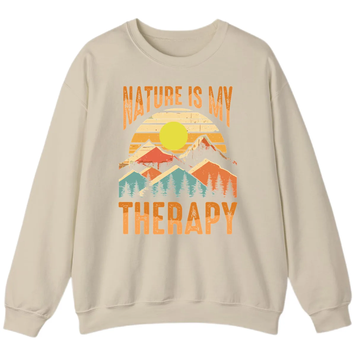 Nature Is My Therapy Sweatshirt in Sand