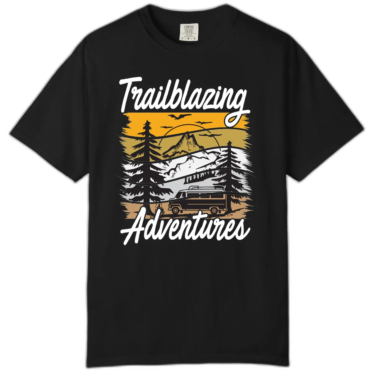 Trailblazing Adventures Mountain Landscape Comfort Color in Black